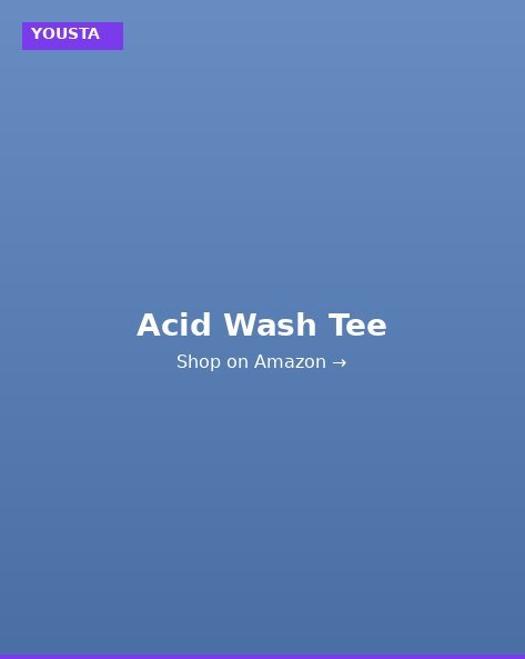 YOUSTA Acid Wash Drop Shoulder Tee