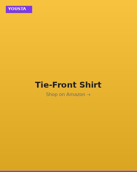 YOUSTA Tie-Front Crop Shirt